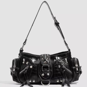 Rivet Embellished Shoulder Bag